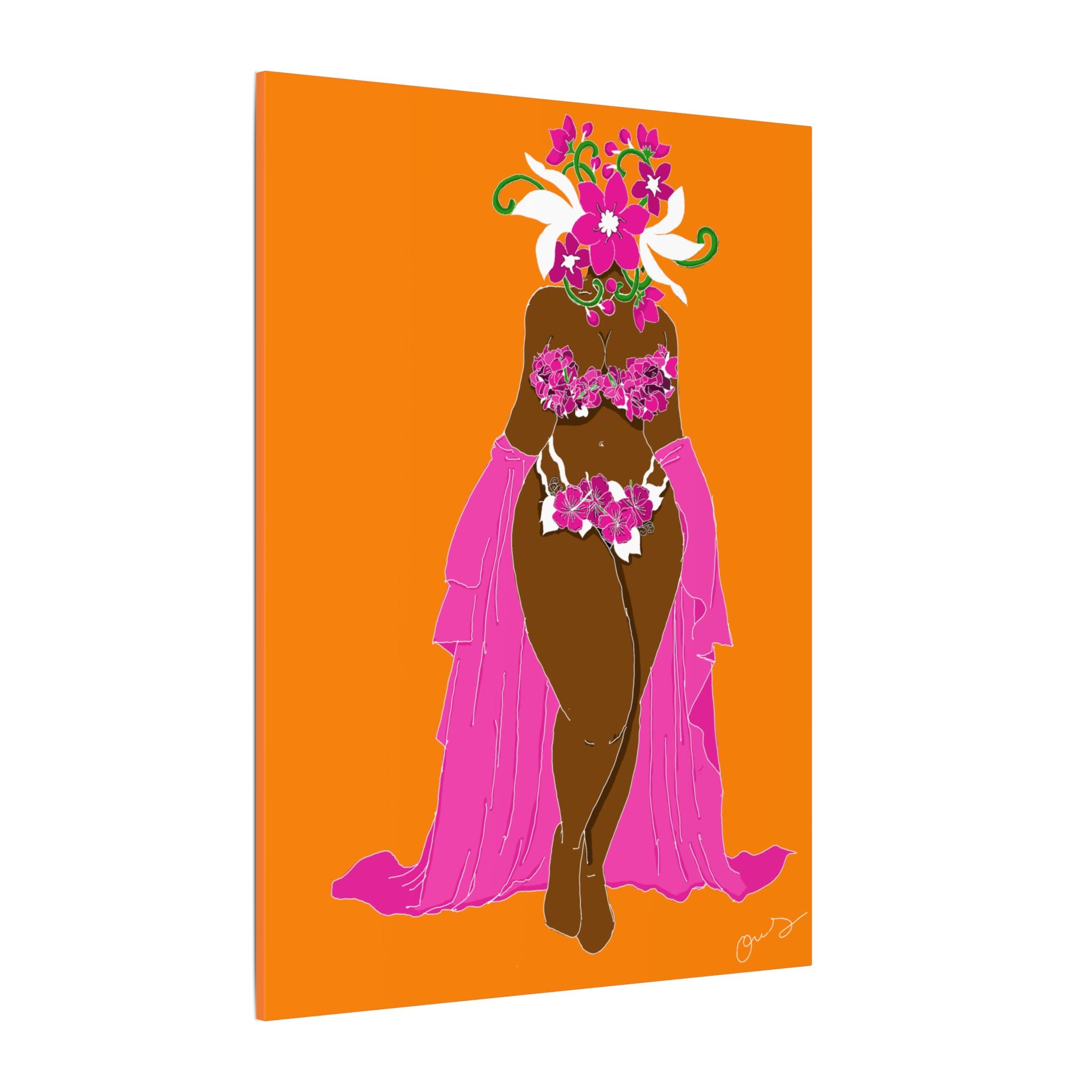 Woman and Her Garden (White outline | digital drawn)