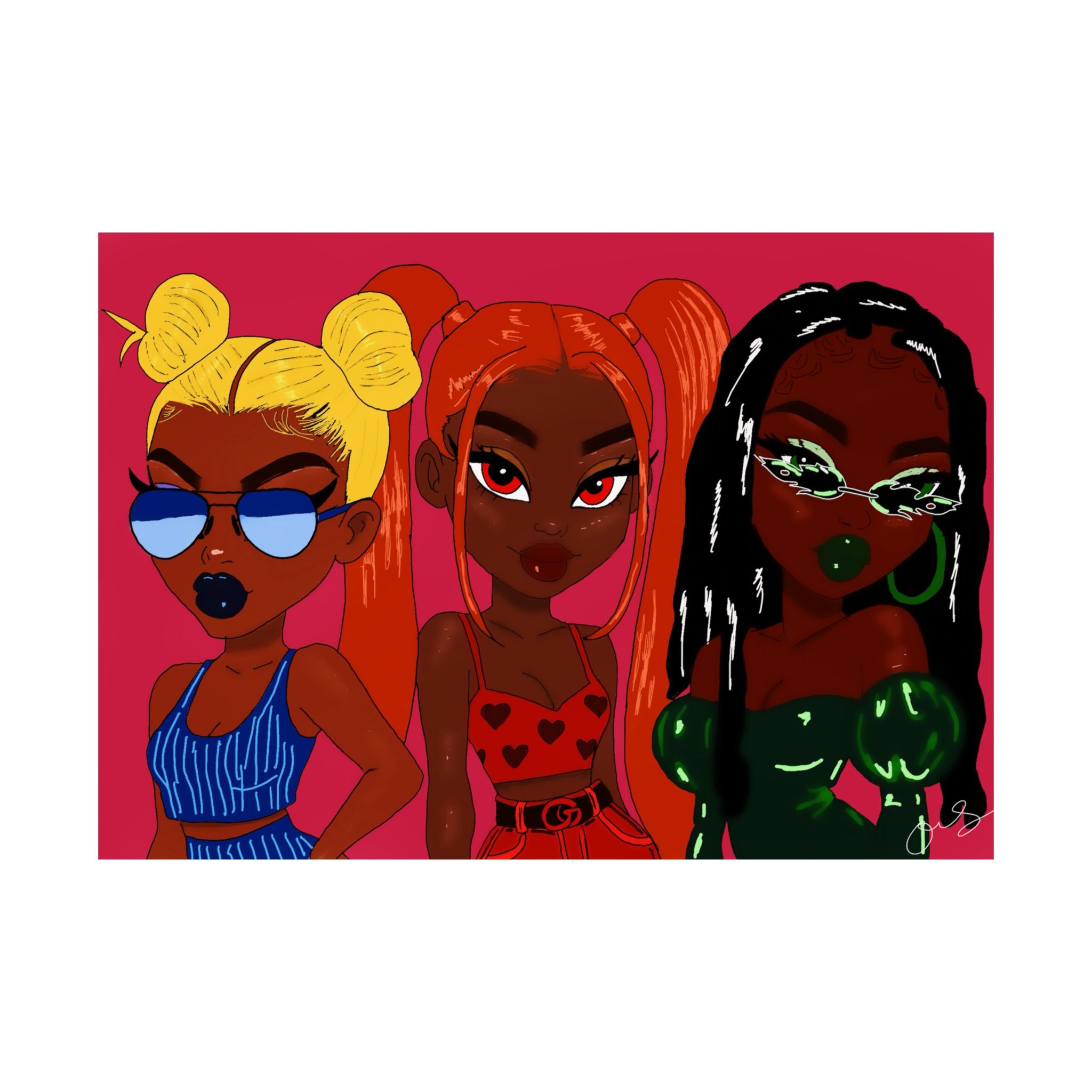 Bratz x Powerpuff Girls Poster (Digital Drawn)