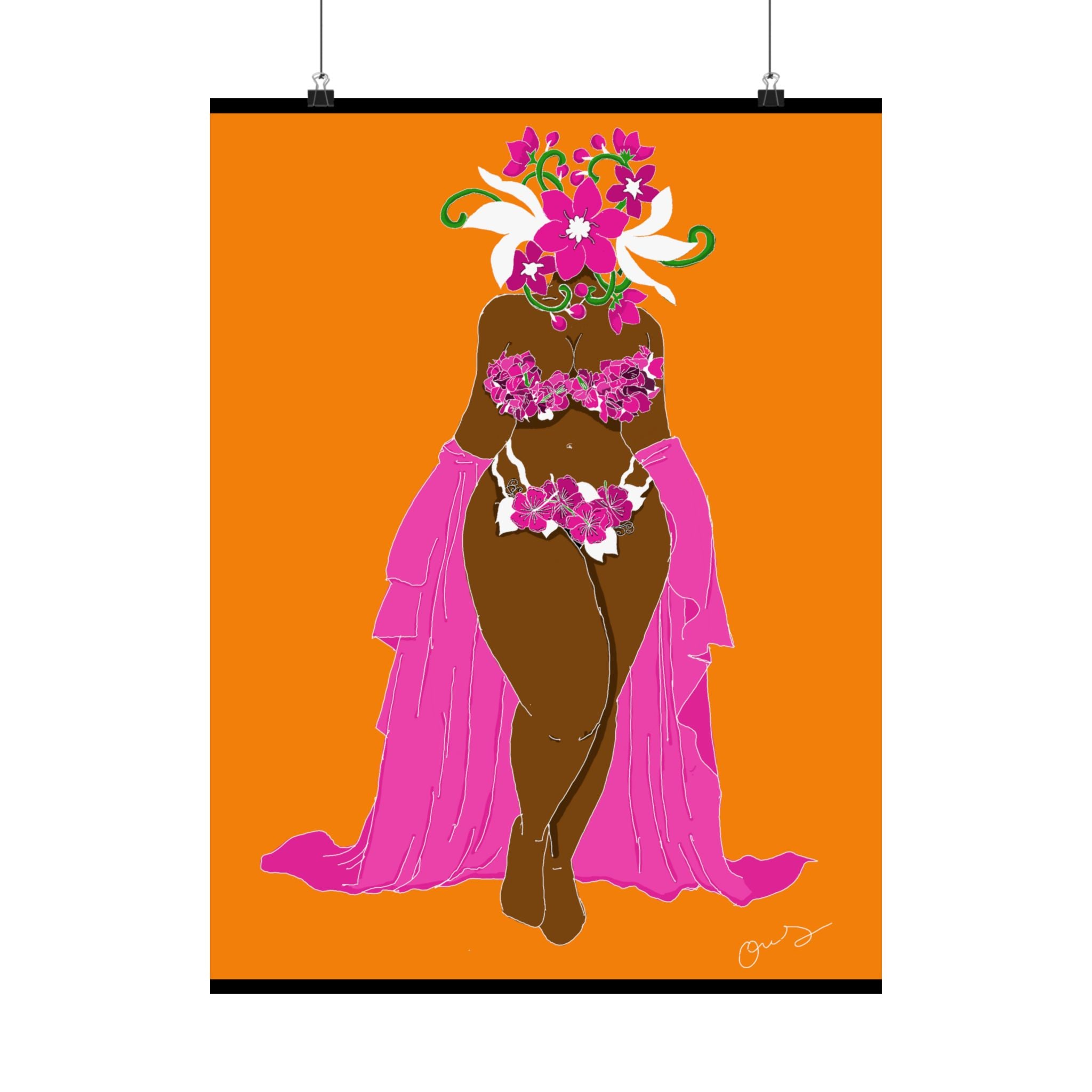 Woman and Her Garden (White Outline)