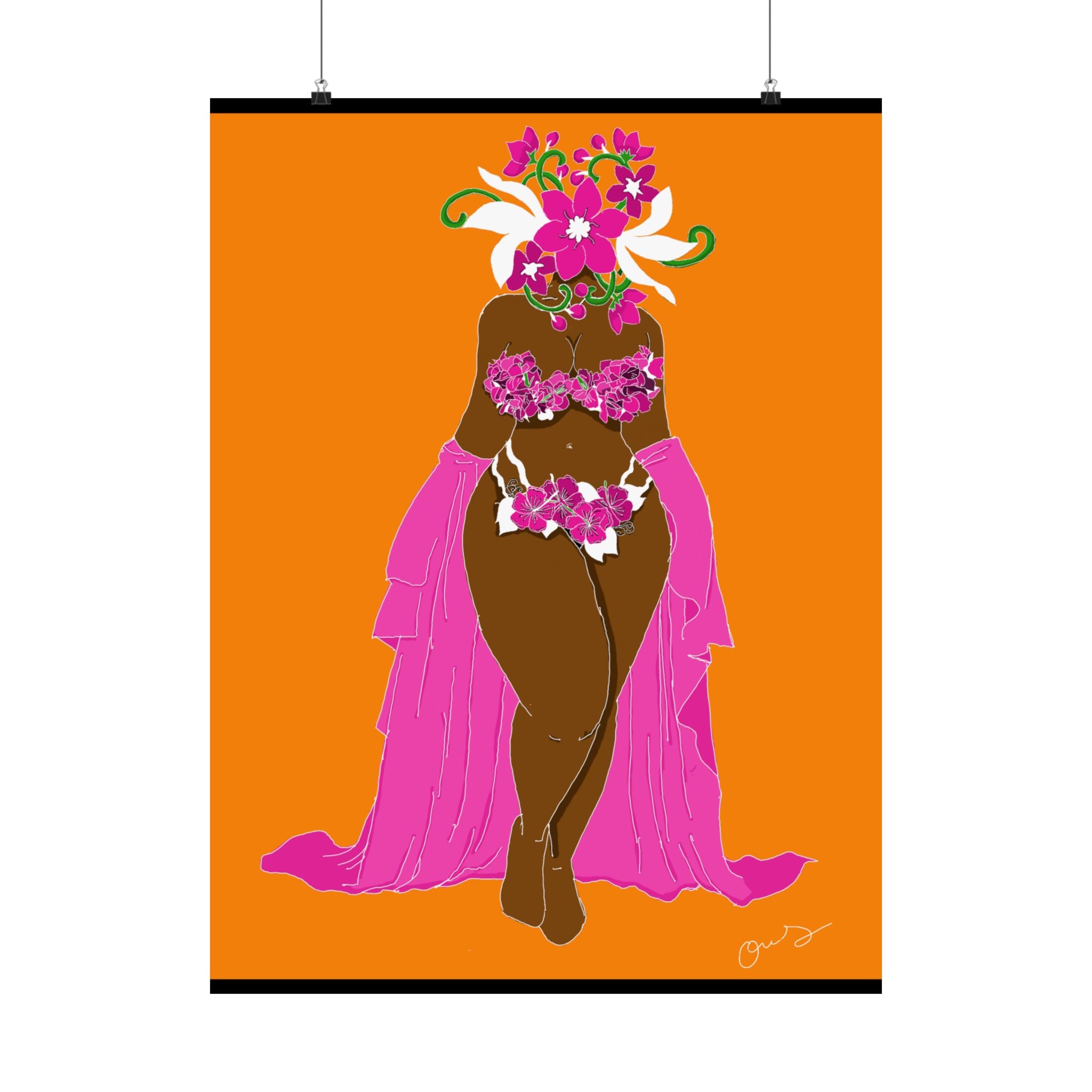 Woman and Her Garden (White Outline)