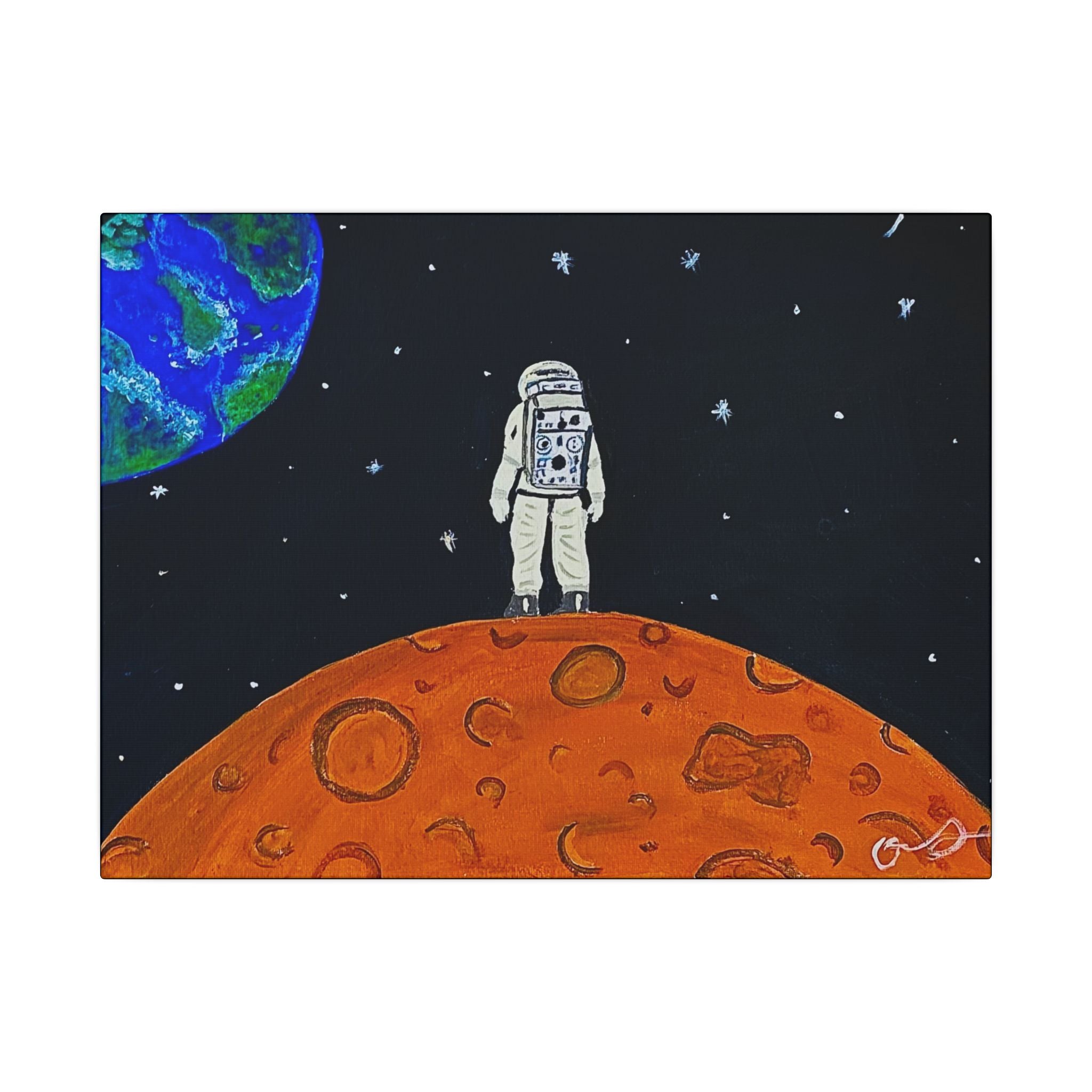 Man on the Orange Moon (Painted)