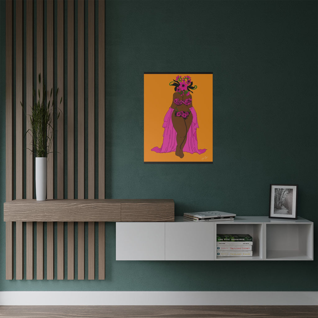 Woman and Her Garden Poster (Black Outline)