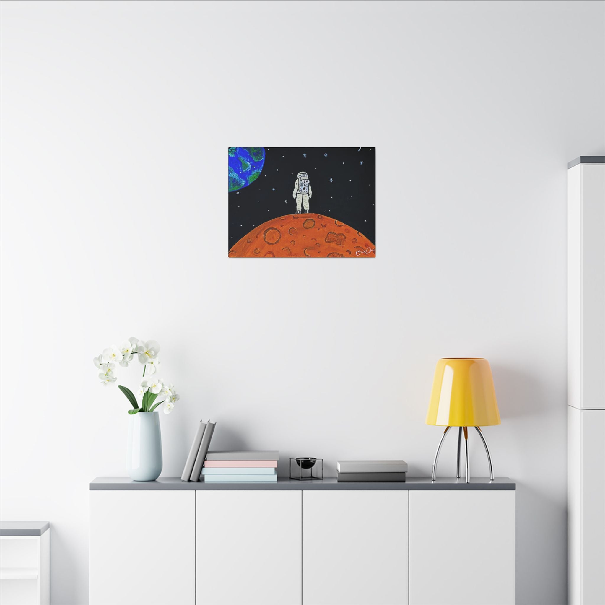 Man on the Orange Moon (Painted)