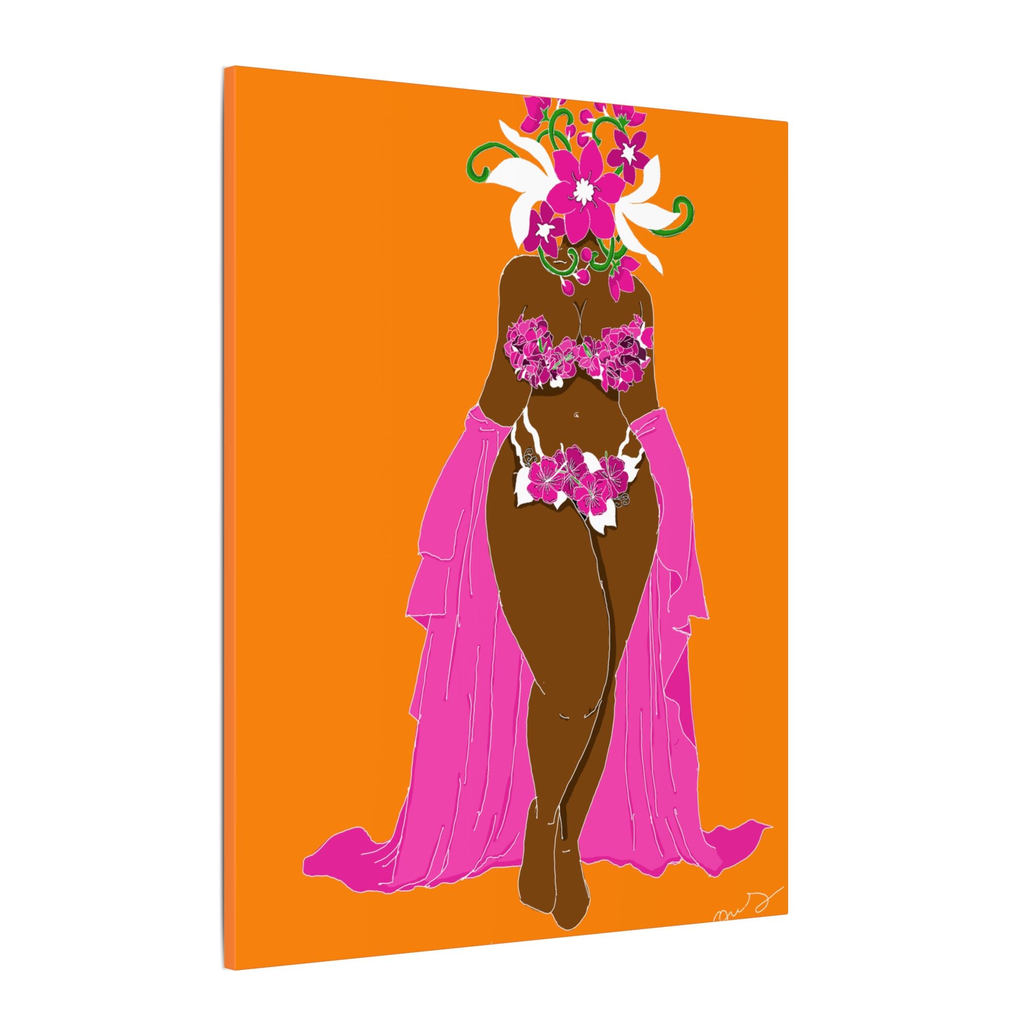 Woman and Her Garden (White outline | digital drawn)