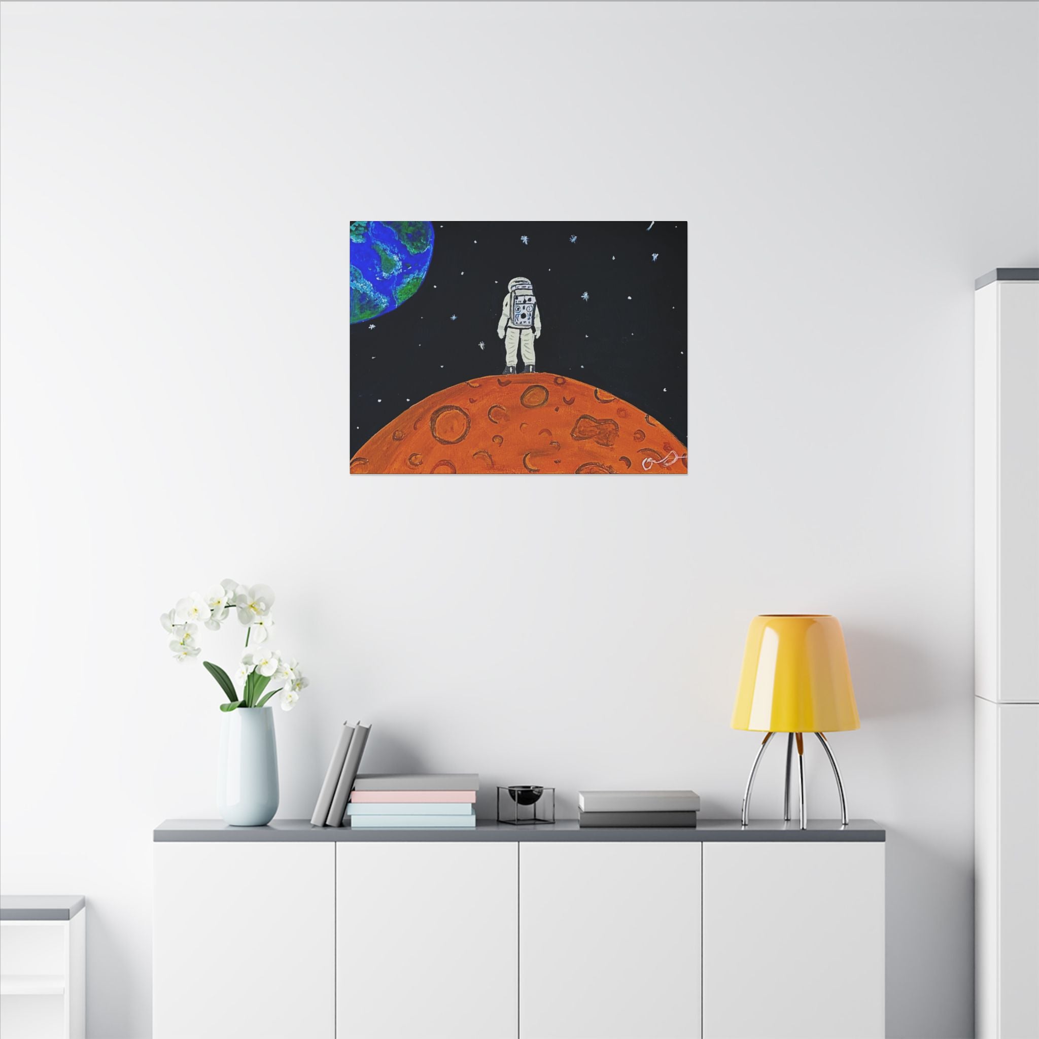 Man on the Orange Moon (Painted)
