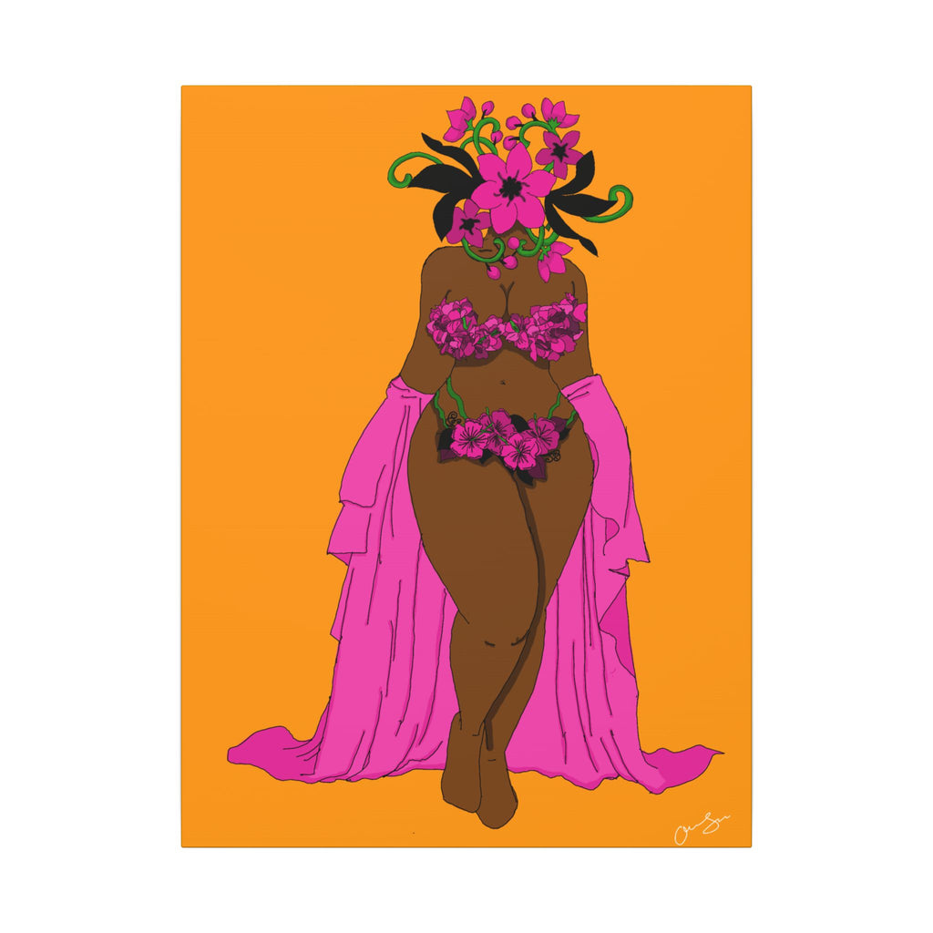 Woman and Her Garden ( Black outline | Digital Drawn)