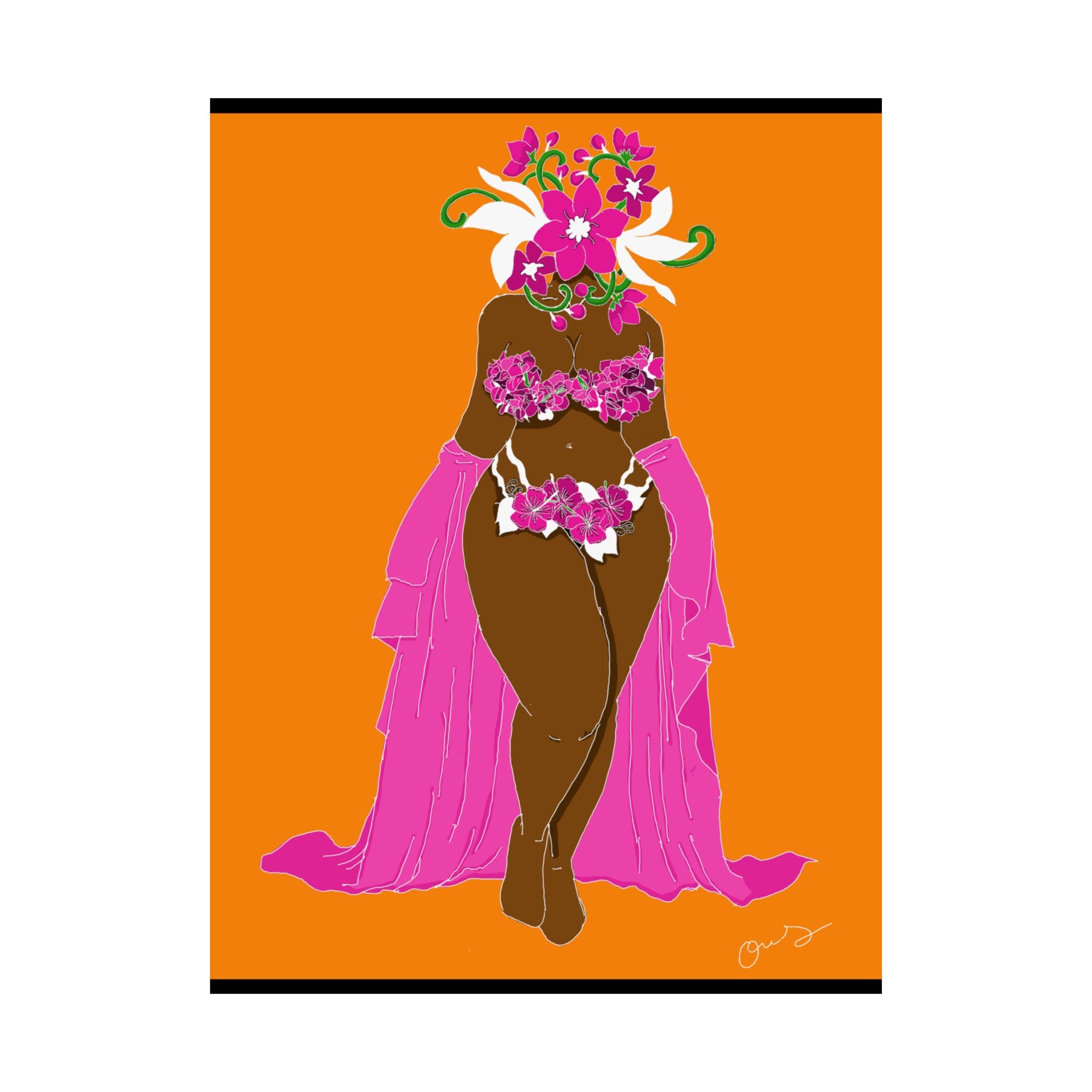 Woman and Her Garden (White Outline)