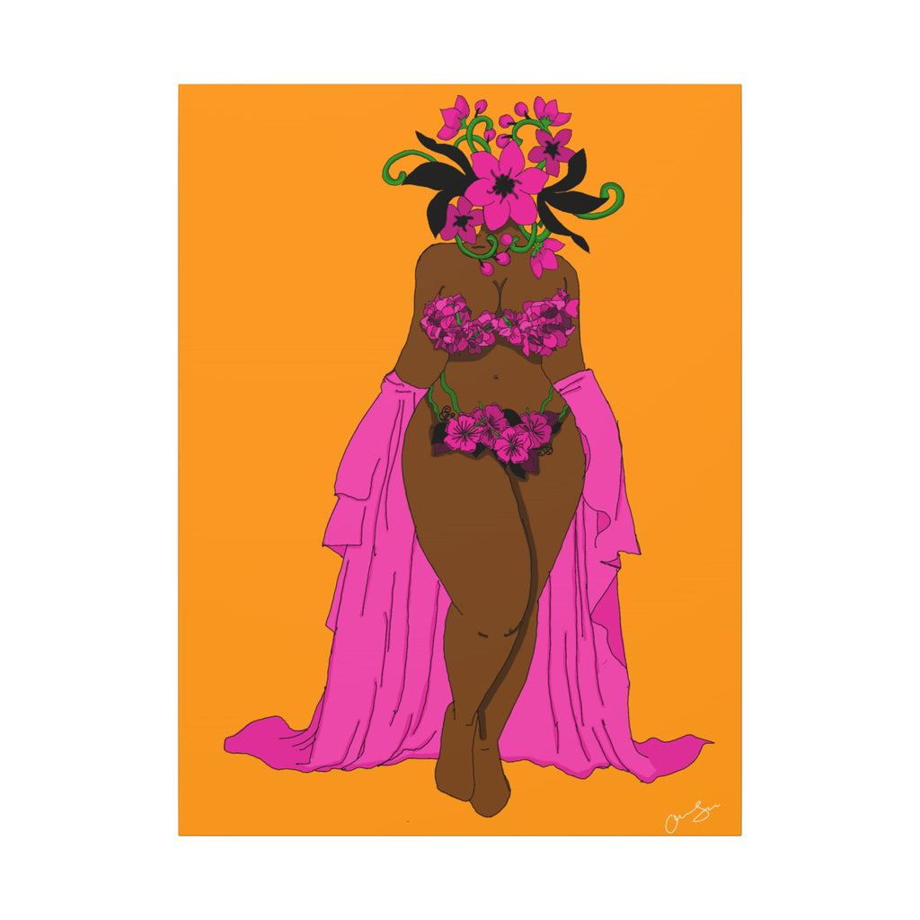 Woman and Her Garden ( Black outline | Digital Drawn)