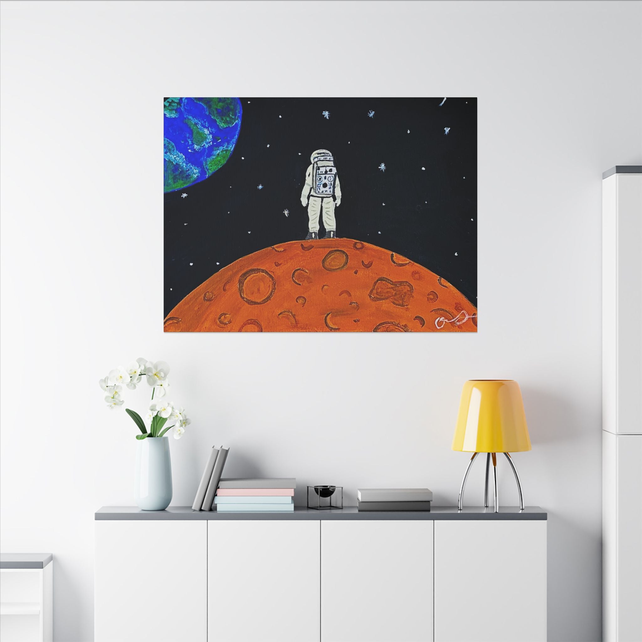 Man on the Orange Moon (Painted)