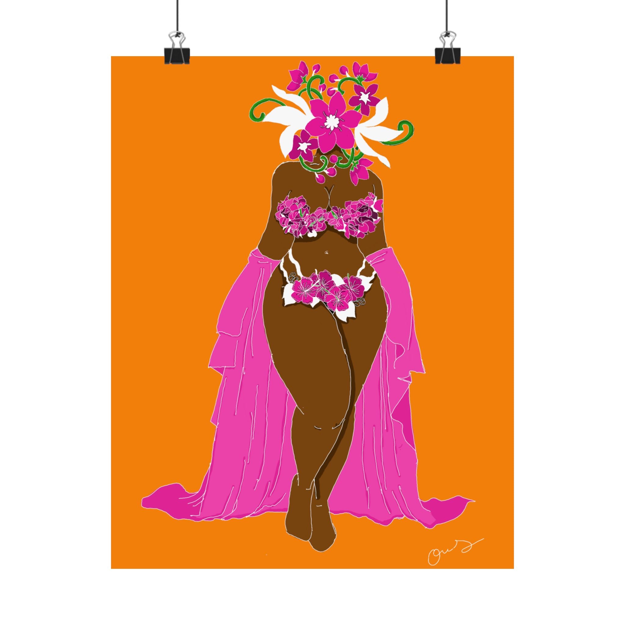 Woman and Her Garden (White Outline)