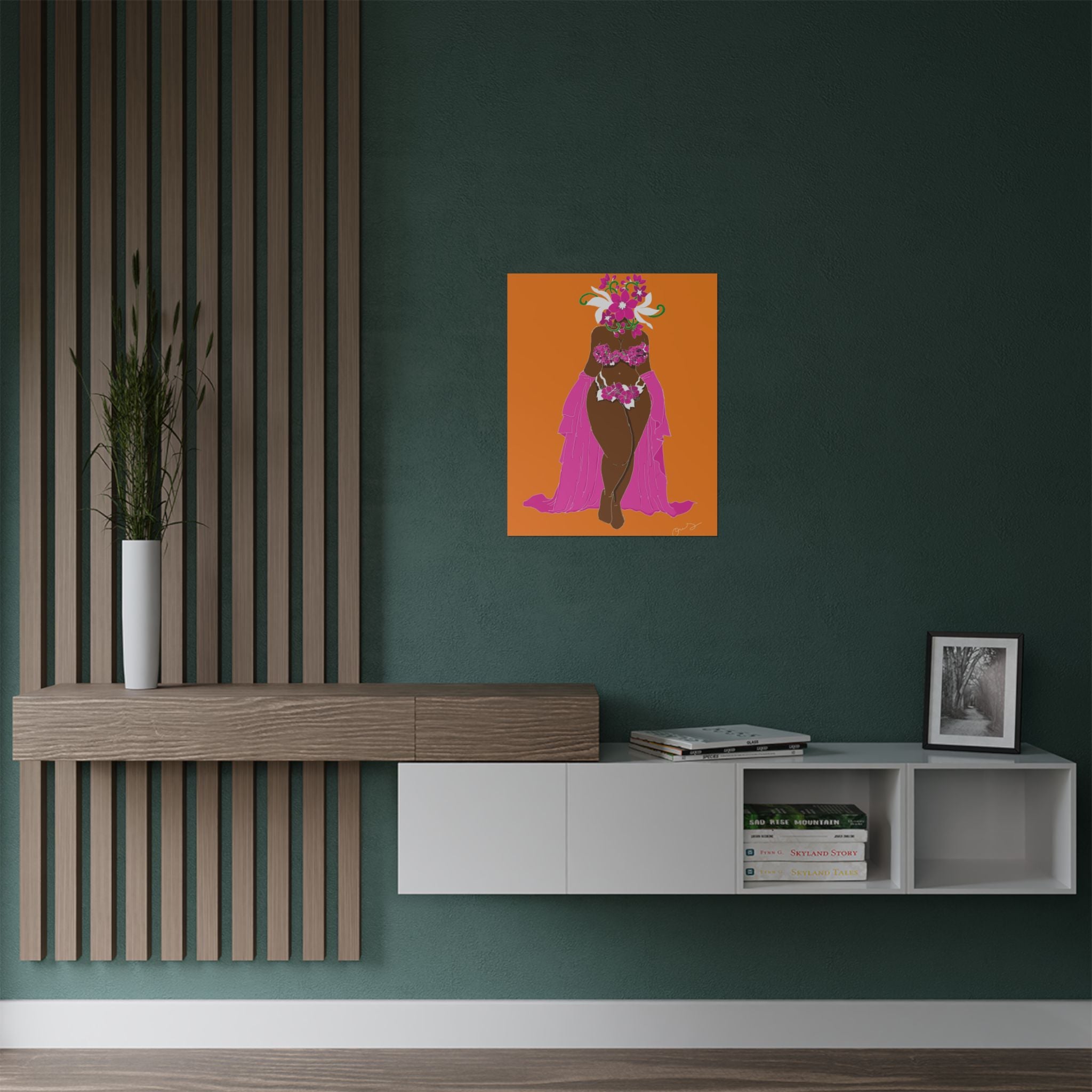 Woman and Her Garden (White Outline)