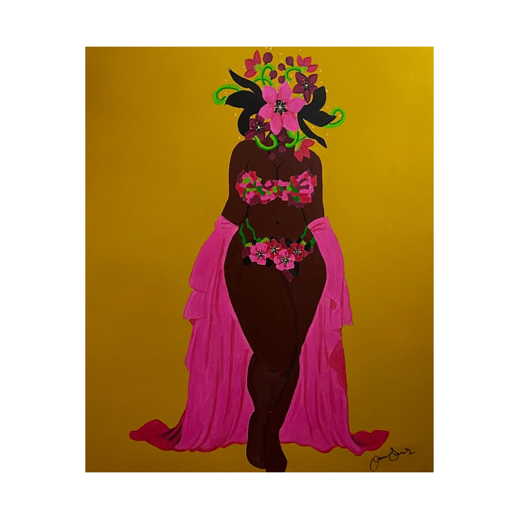 Woman and Her Garden Poster