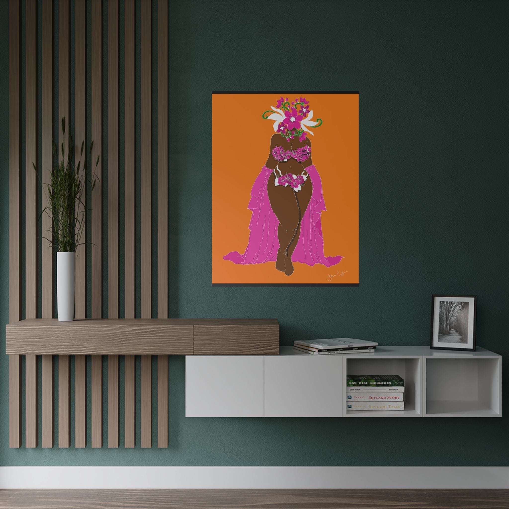 Woman and Her Garden (White Outline)