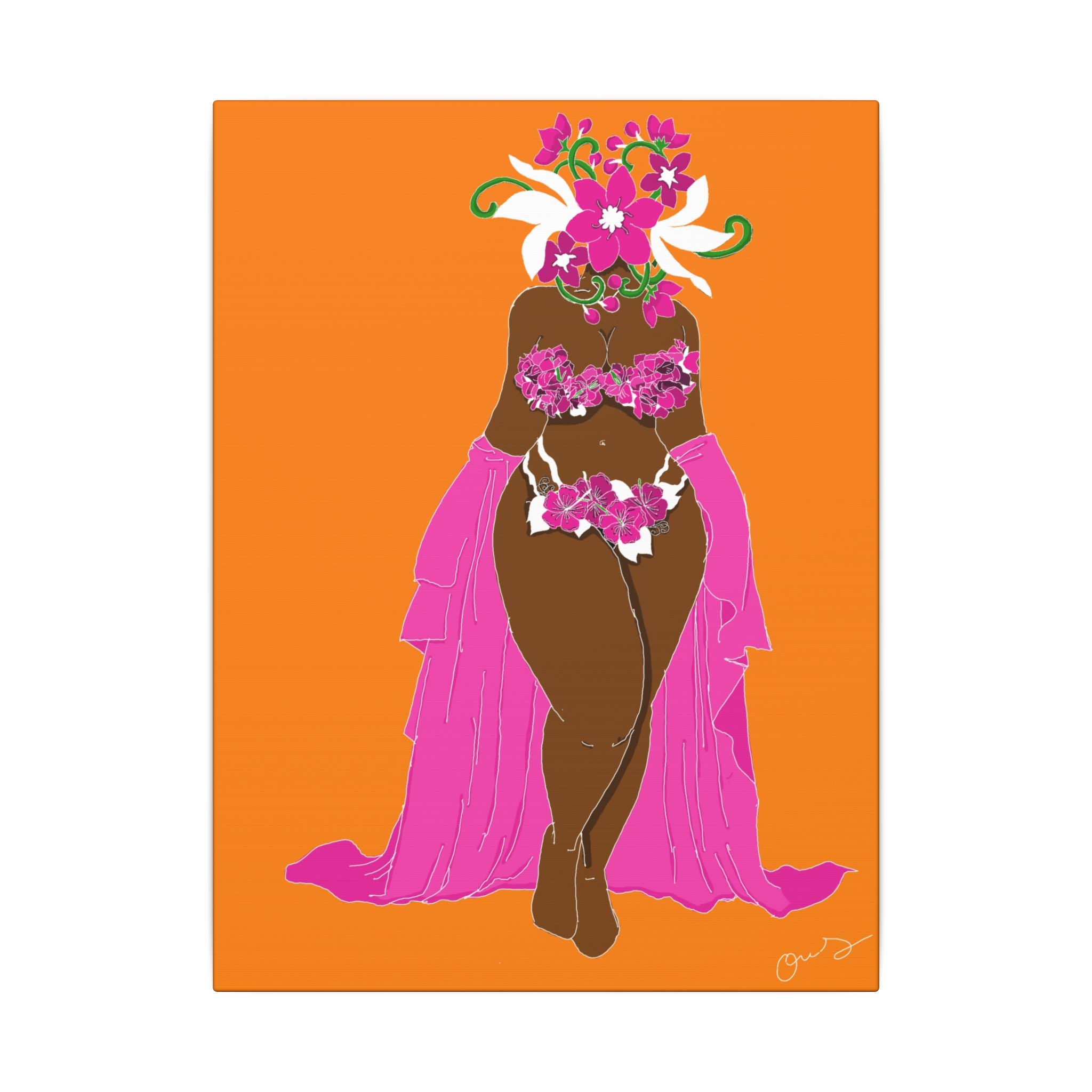 Woman and Her Garden (White outline | digital drawn)