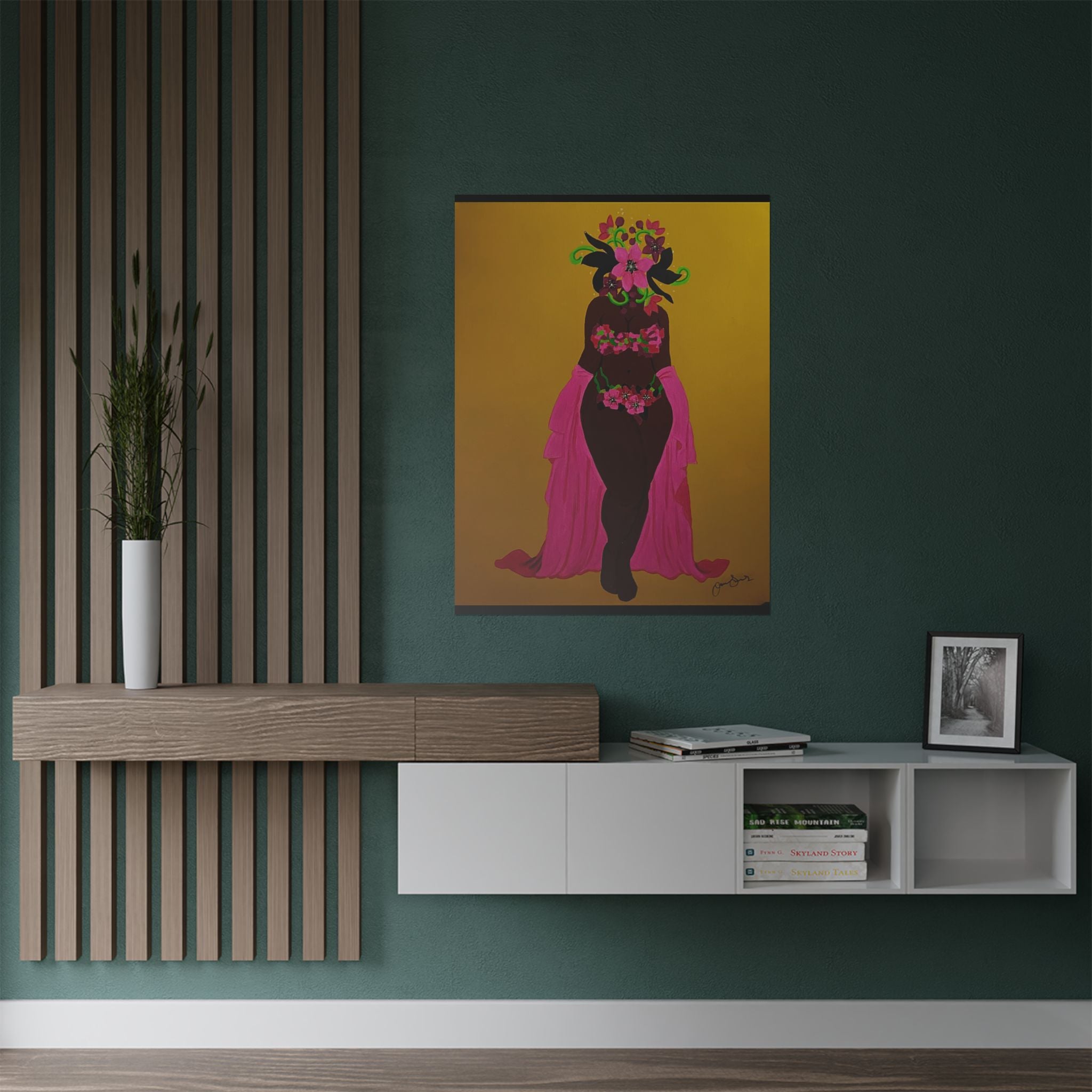 Woman and Her Garden Poster