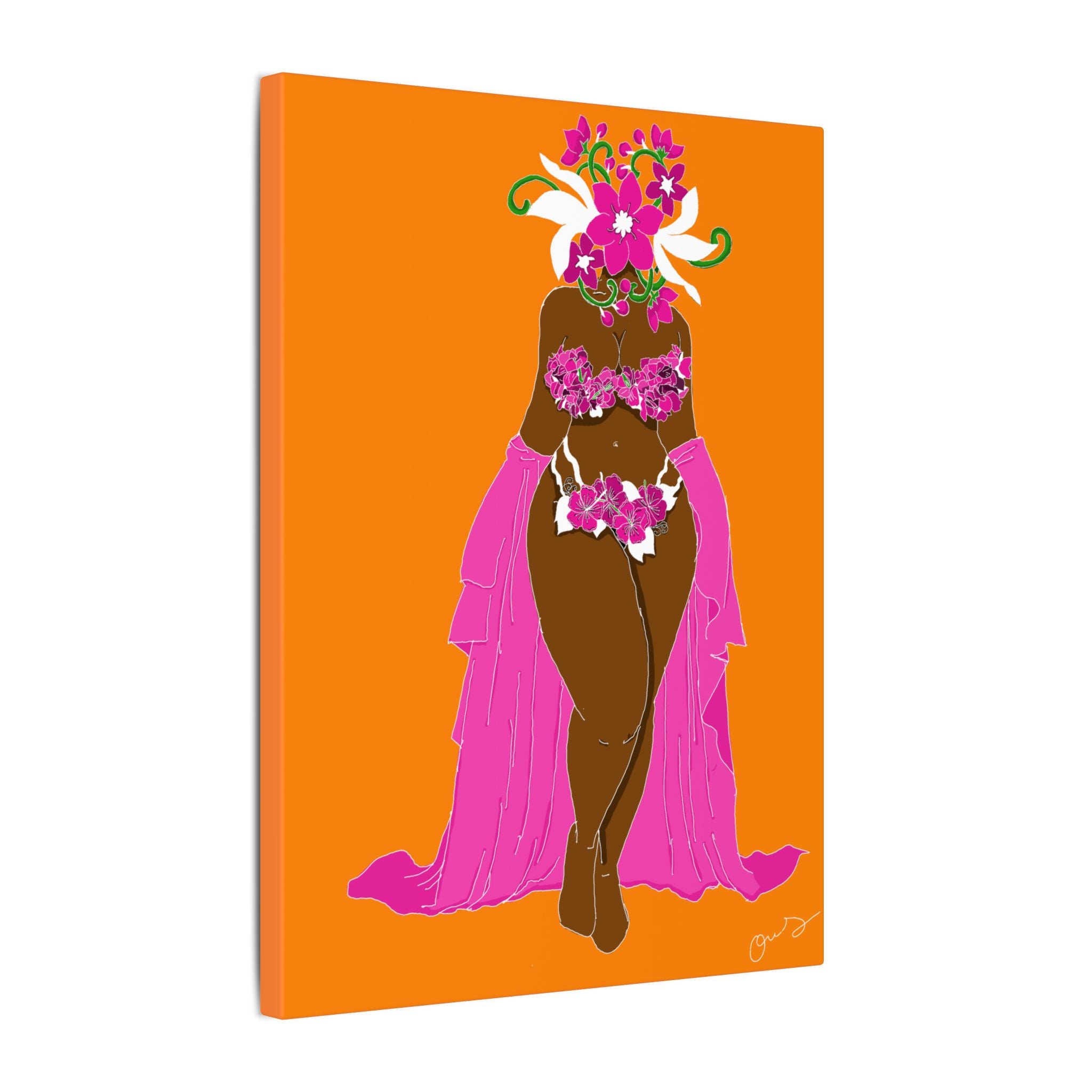 Woman and Her Garden (White outline | digital drawn)