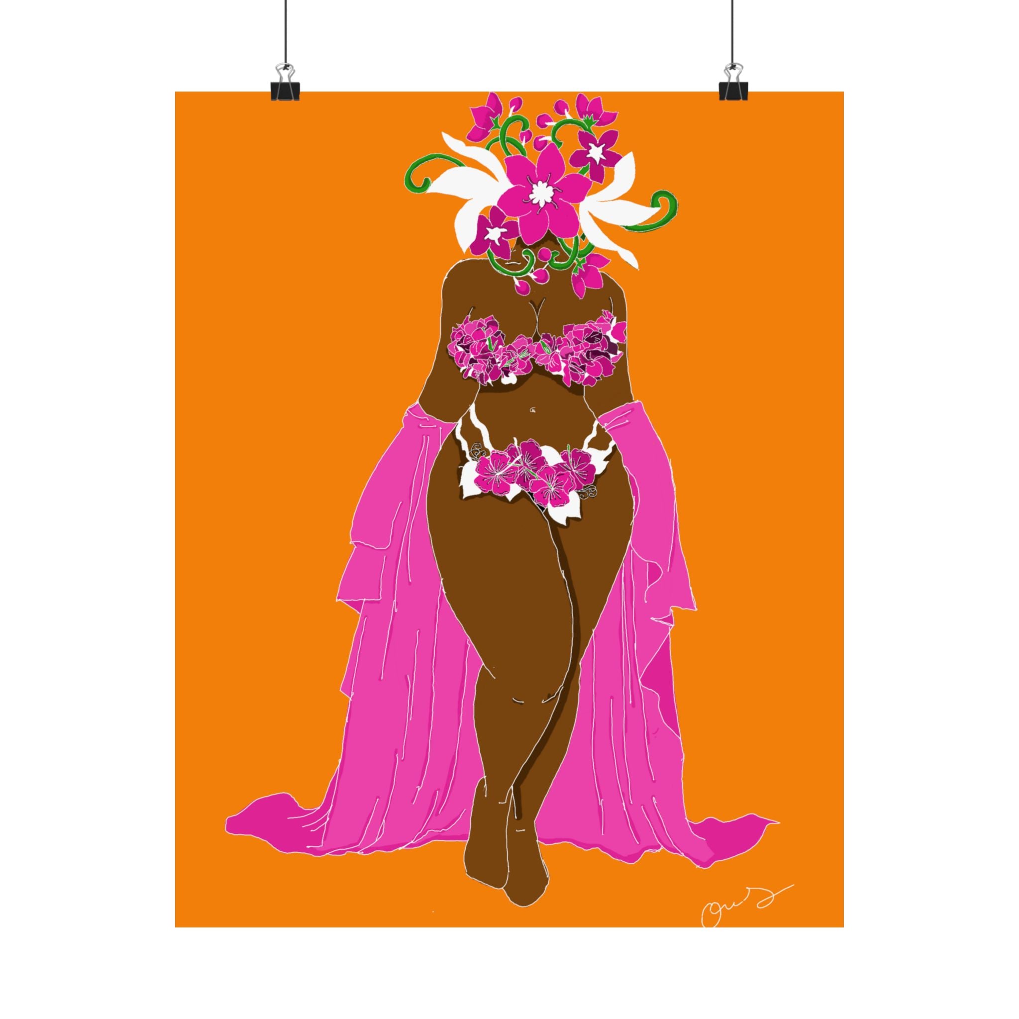 Woman and Her Garden (White Outline)