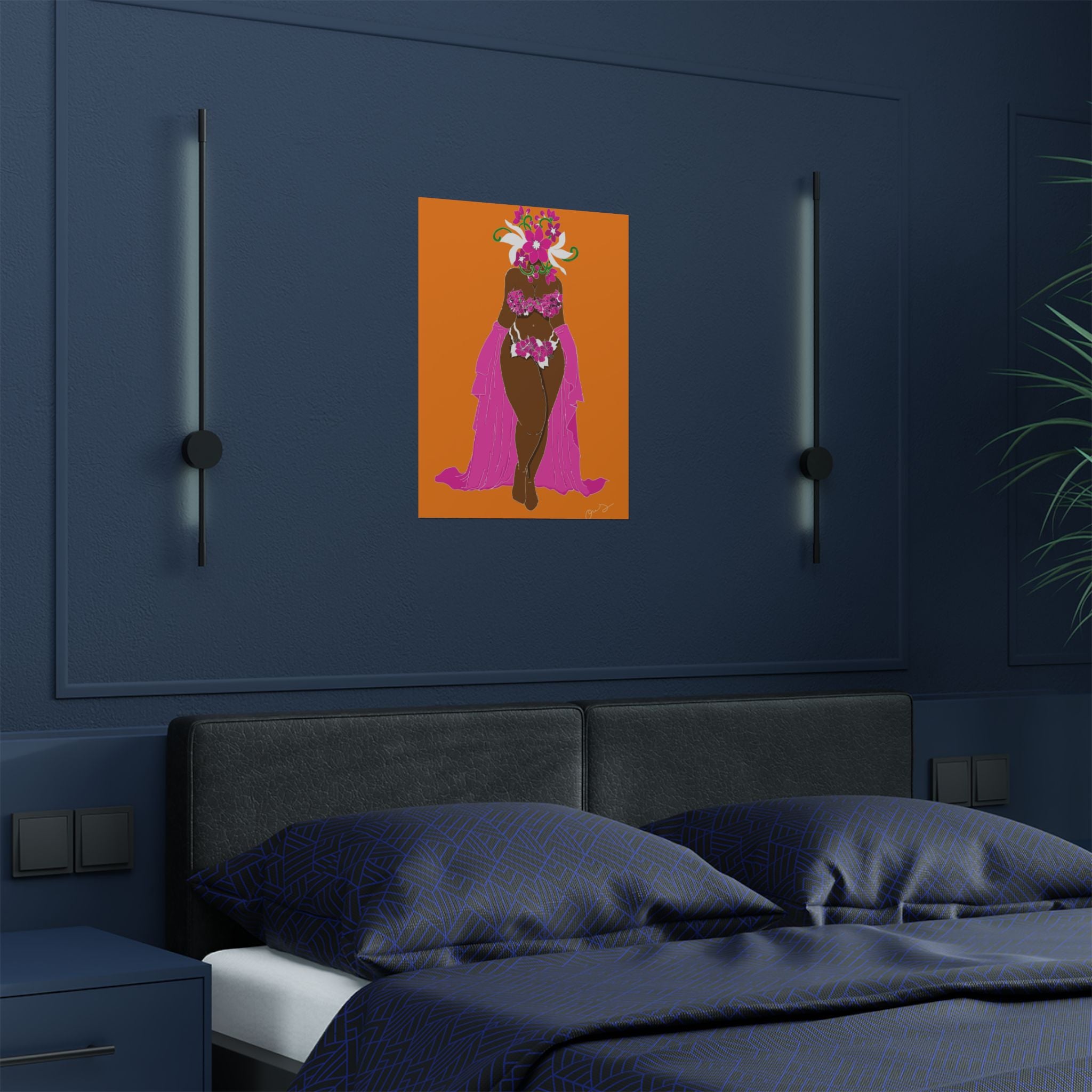 Woman and Her Garden (White Outline)