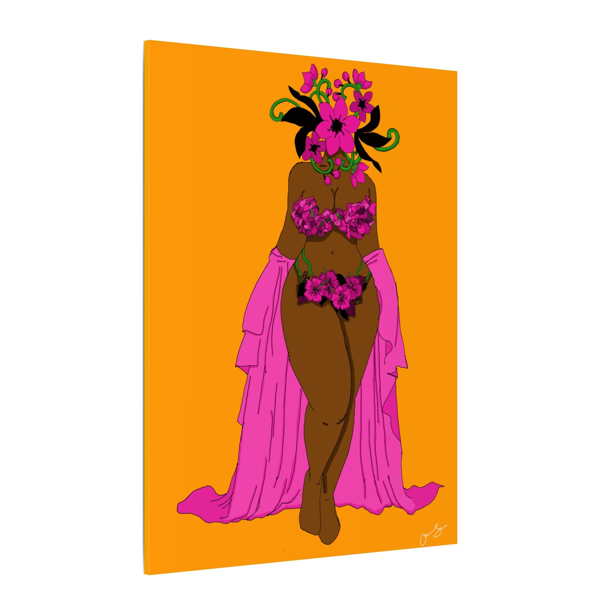 Woman and Her Garden ( Black outline | Digital Drawn)