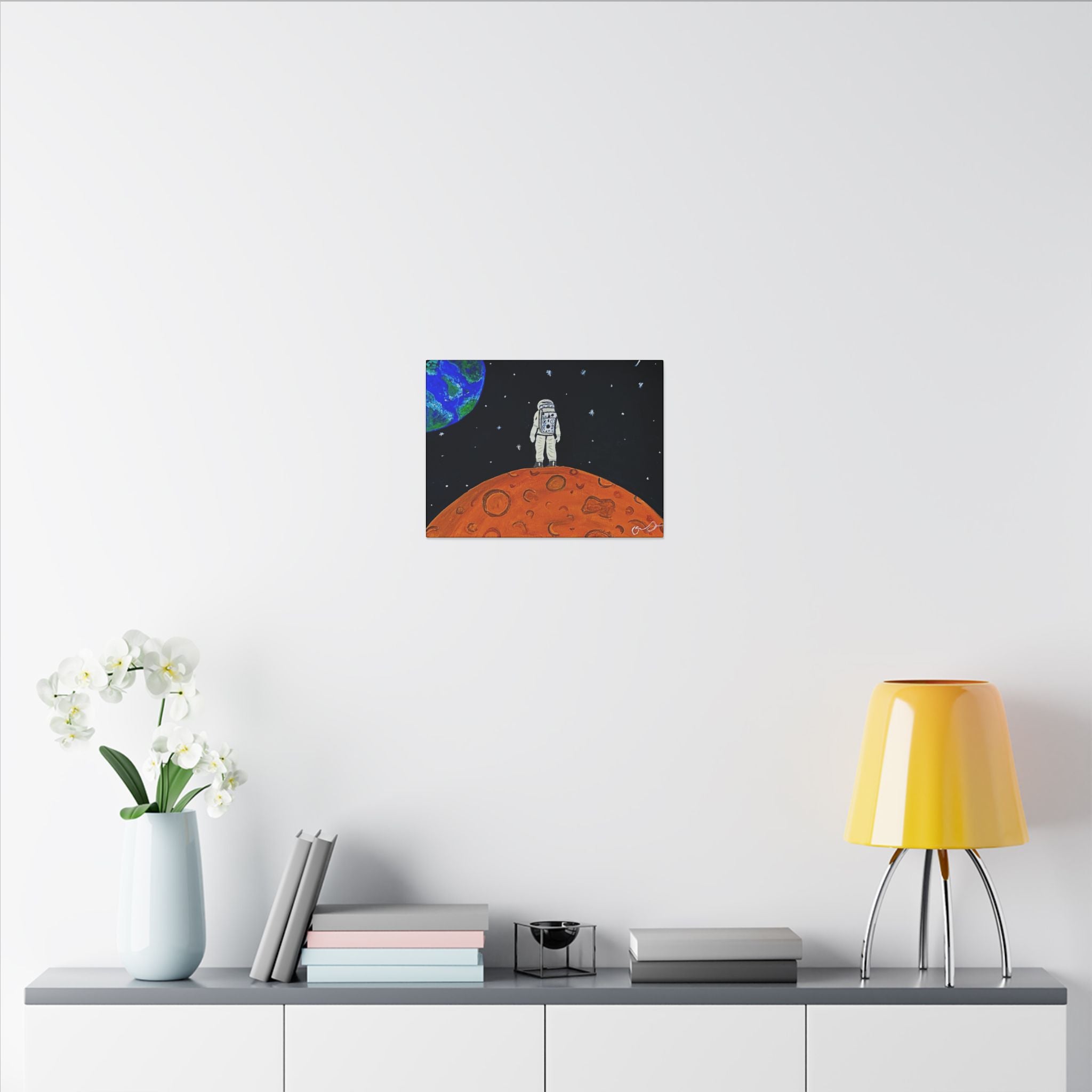 Man on the Orange Moon (Painted)