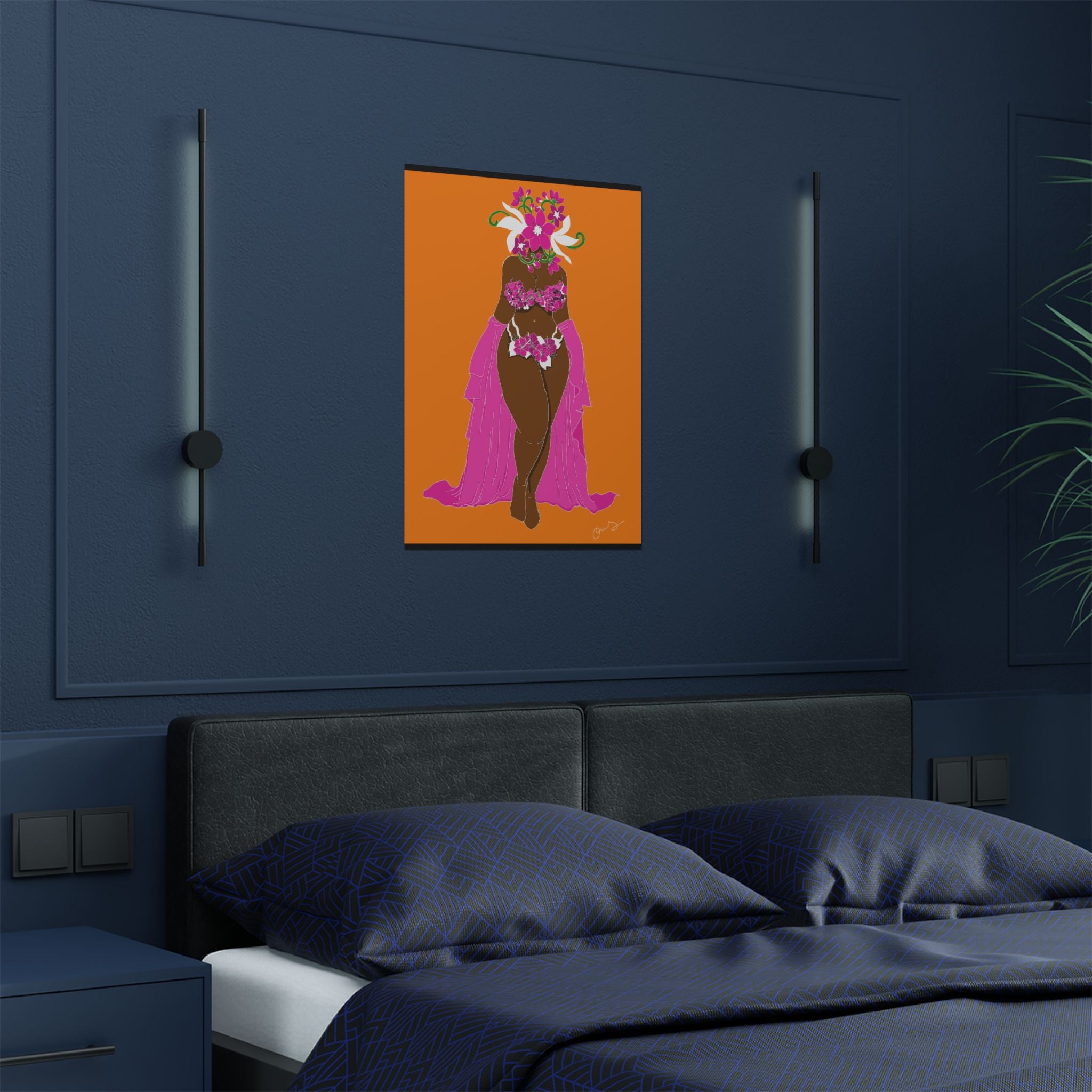 Woman and Her Garden (White Outline)