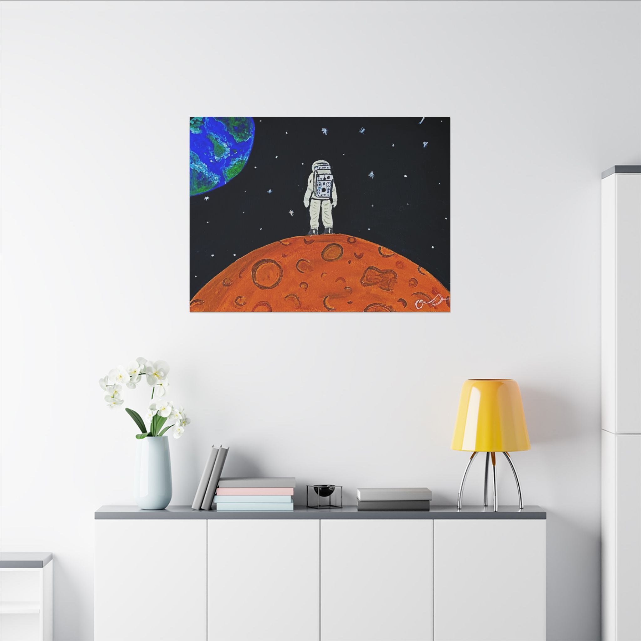 Man on the Orange Moon (Painted)