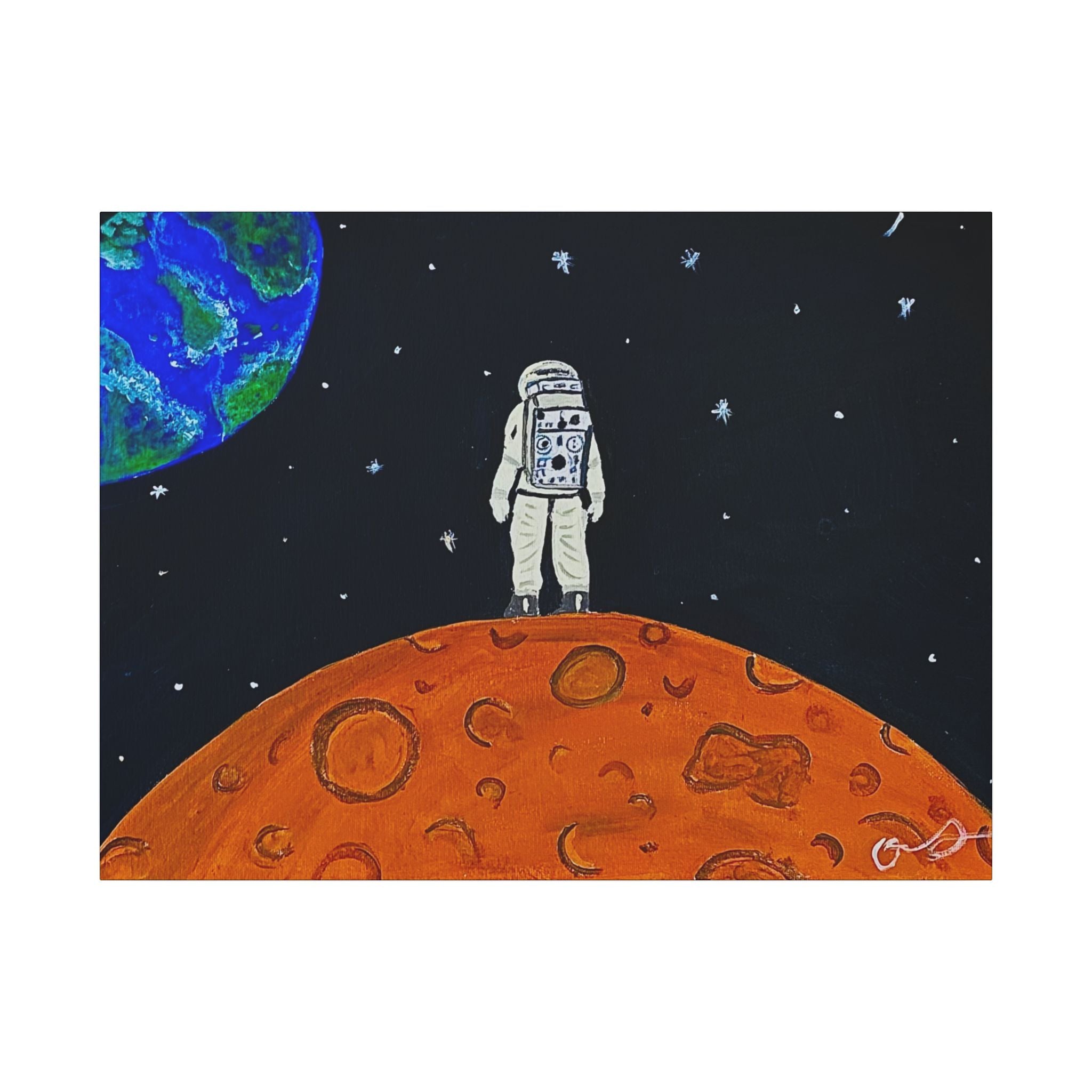 Man on the Orange Moon (Painted)