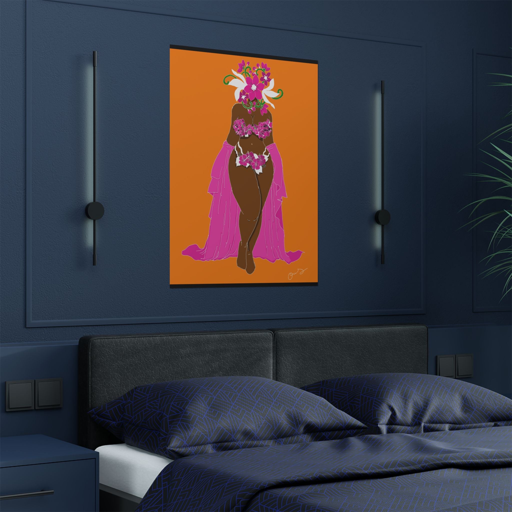 Woman and Her Garden (White Outline)