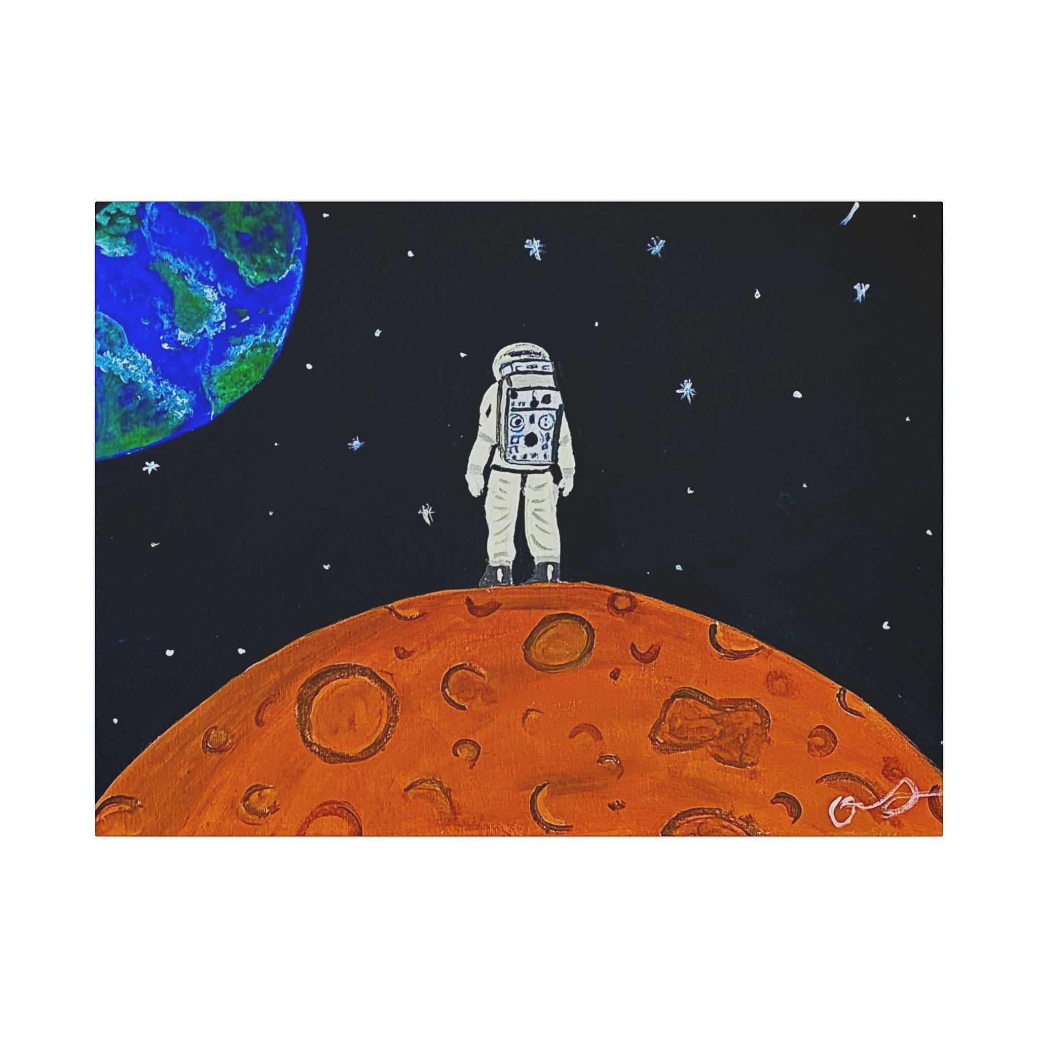 Man on the Orange Moon (Painted)
