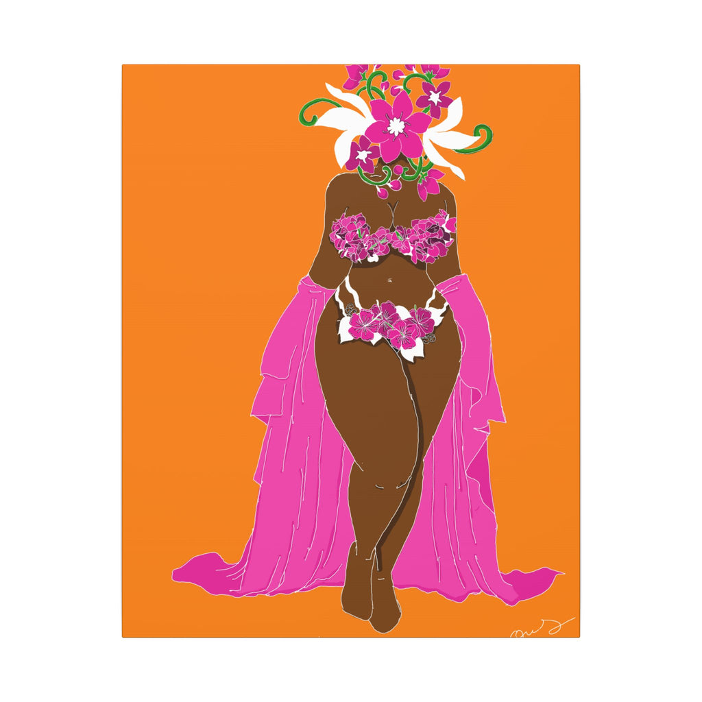 Woman and Her Garden (White outline | digital drawn)