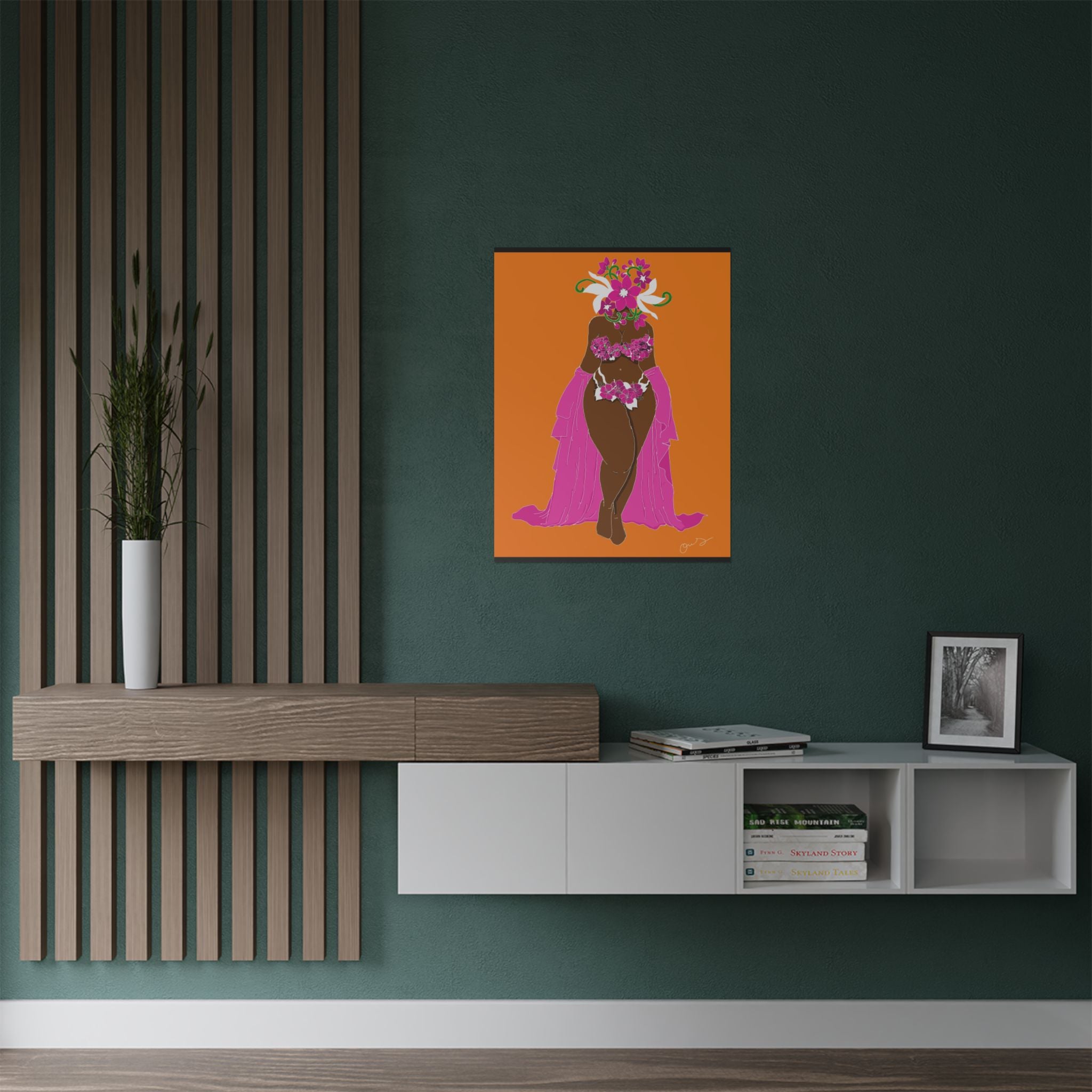 Woman and Her Garden (White Outline)