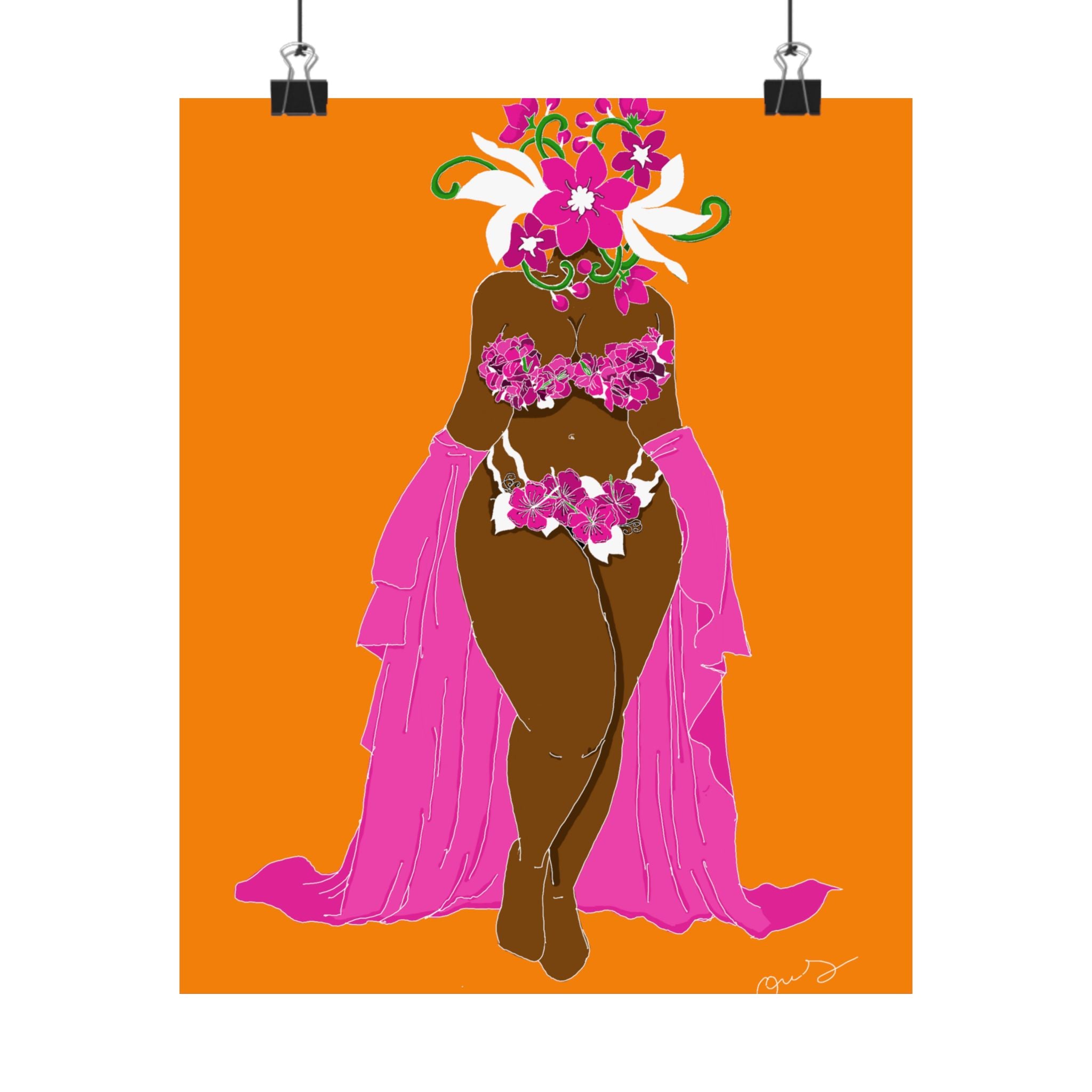 Woman and Her Garden (White Outline)