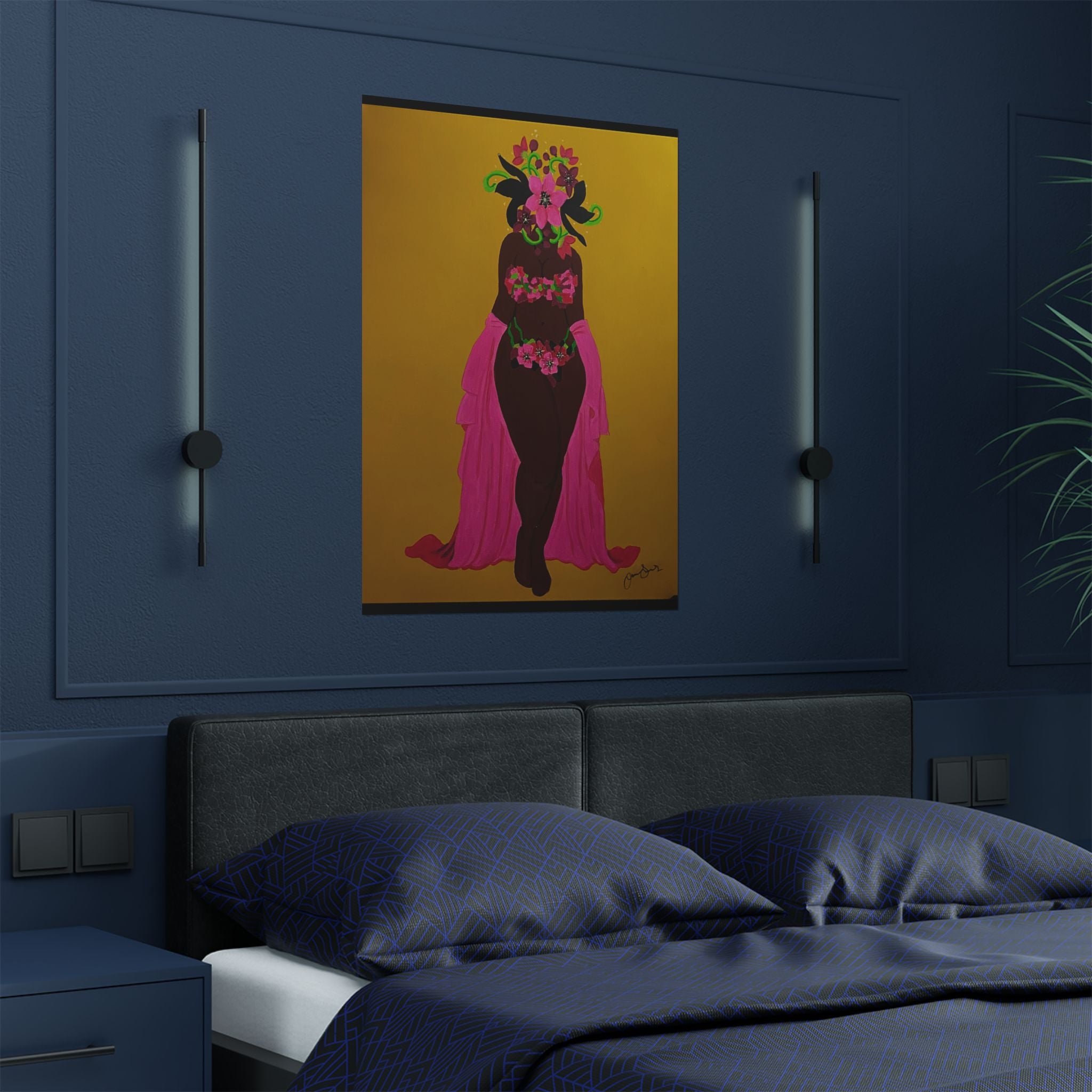 Woman and Her Garden Poster