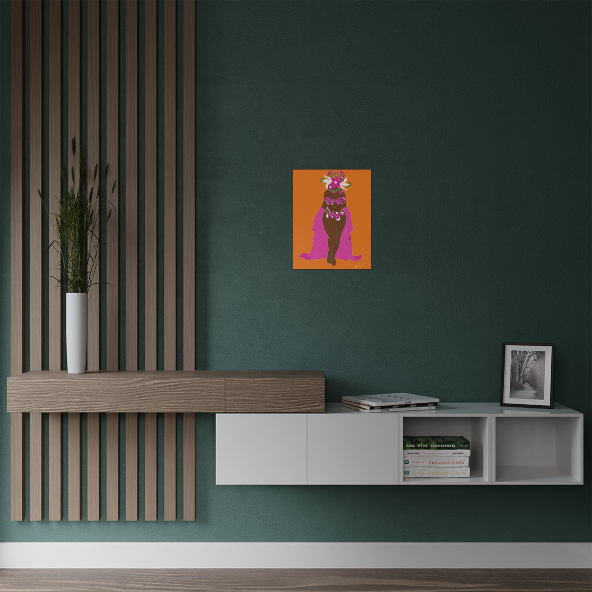 Woman and Her Garden (White Outline)